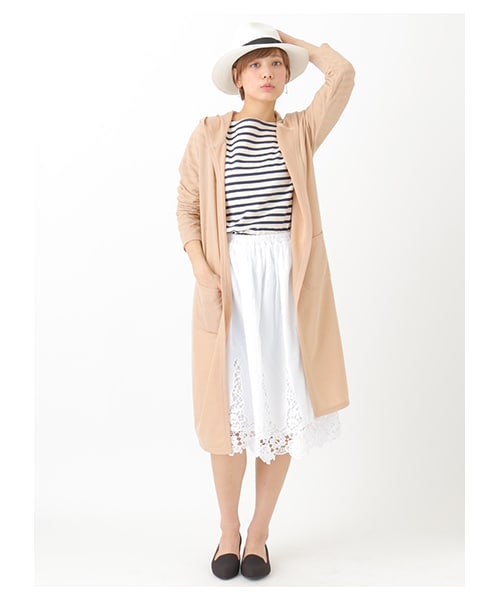 earth music&ecology（アースミュージックアンドエコロジー）の「【Special Price】【ボーダーボーダー!】ボートネックボーダープルオーバー（トップス・アイボリー/オフホワイト/杢ライトグレー/レッド/ライトイエロー/ネイビー・M/L）」の12枚目の写真