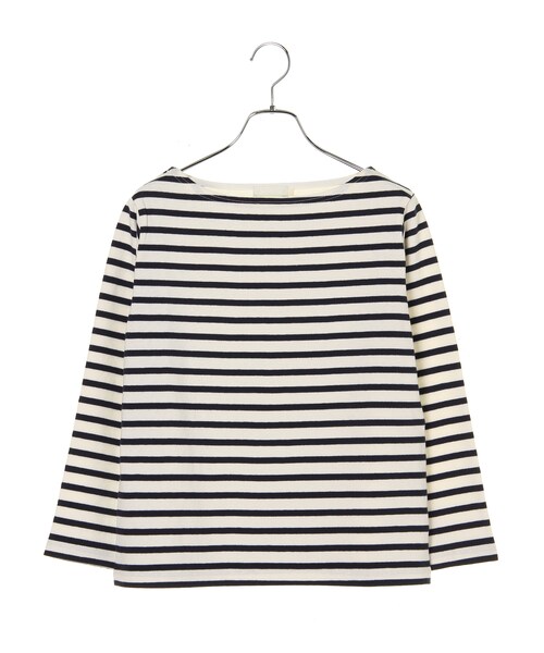 earth music&ecology（アースミュージックアンドエコロジー）の「【Special Price】【ボーダーボーダー!】ボートネックボーダープルオーバー（トップス・アイボリー/オフホワイト/杢ライトグレー/レッド/ライトイエロー/ネイビー・M/L）」の2枚目の写真