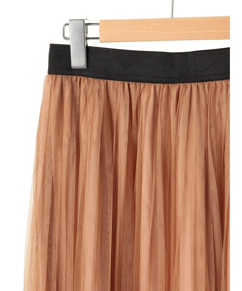 SEVENDAYS=SUNDAY（セブンデイズサンデイ）の「【Special Price】・プリーツチュール ロングスカート（スカート・オフホワイト/グレー/キャメル・M/L）」の6枚目の写真