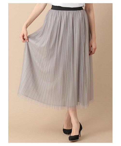 SEVENDAYS=SUNDAY（セブンデイズサンデイ）の「【Special Price】・プリーツチュール ロングスカート（スカート・オフホワイト/グレー/キャメル・M/L）」の4枚目の写真
