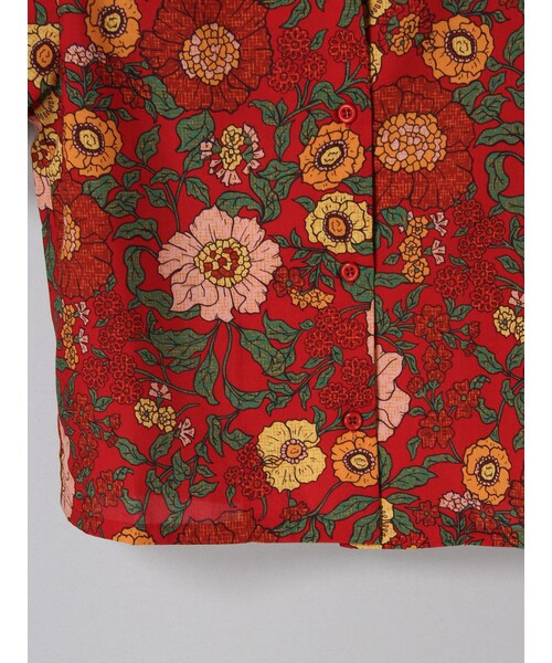 E hyphen world gallery（イーハイフンワールドギャラリー）の「M 花柄開衿シャツ（トップス・オフホワイト/レッド/ネイビー・F）」の8枚目の写真