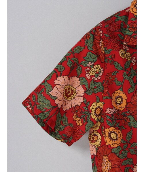 E hyphen world gallery（イーハイフンワールドギャラリー）の「M 花柄開衿シャツ（トップス・オフホワイト/レッド/ネイビー・F）」の7枚目の写真