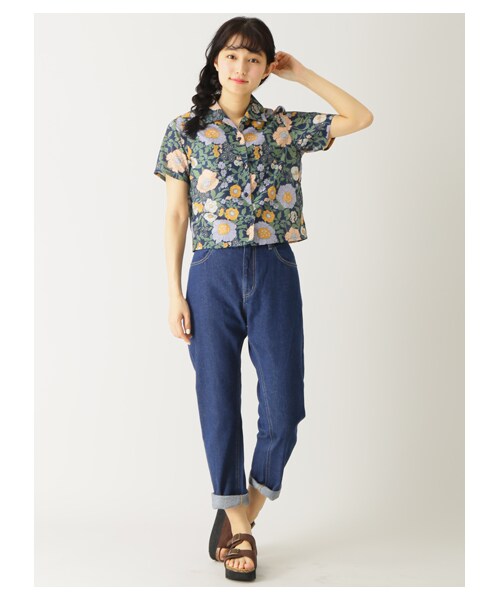 E hyphen world gallery（イーハイフンワールドギャラリー）の「M 花柄開衿シャツ（トップス・オフホワイト/レッド/ネイビー・F）」の10枚目の写真