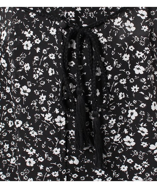 laboratory work（ラボラトリーワーク）の「紐ベルト付き小花柄マキシワンピース（ワンピース/ドレス・レディース・ブラック系/ネイビー系・M）」の11枚目の写真