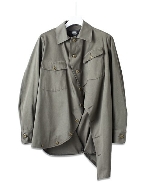 ANREALAGE（アンリアレイジ）の「ANREALAGE ミリタリーボールシャツ（シャツ/ブラウス・メンズ・ブラック/カーキブラウン・46/48）」の2枚目の写真