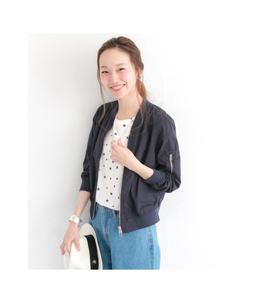 URBAN RESEARCH（アーバンリサーチ）の「タイプライターMA-1（ジャケット/アウター・レディース・KHAKI/NAVY・FREE）」の3枚目の写真