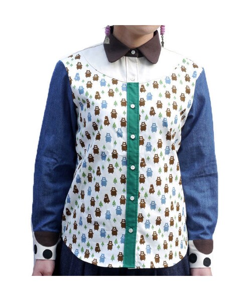 NIRAME.CO（ニラメッコ）の「ツキノワ熊しゃつ（シャツ/ブラウス・レディース・その他）」の3枚目の写真