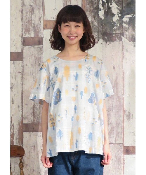 Ne-net（ネネット）の「Donna Wilson forest / ブラウス（トップス・レディース・light blue/light pink・02）」の7枚目の写真