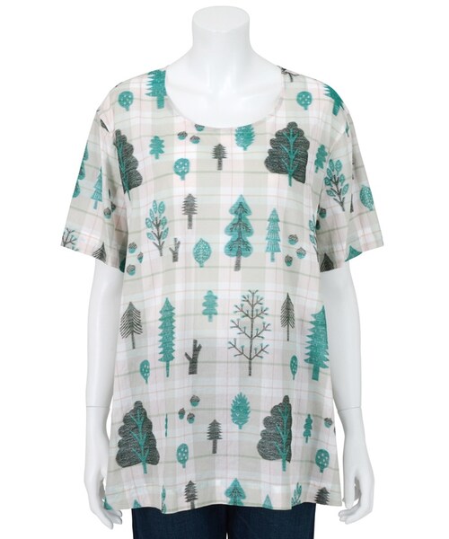 Ne-net（ネネット）の「Donna Wilson forest / ブラウス（トップス・レディース・light blue/light pink・02）」の4枚目の写真