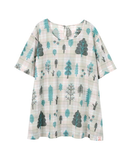 Ne-net（ネネット）の「Donna Wilson forest / ブラウス（トップス・レディース・light blue/light pink・02）」の2枚目の写真
