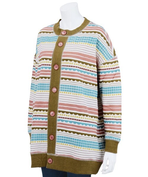 Ne-net(ネネット)の「スカラボーダー / カーディガン(トップス・レディース・blue/pink・02)」の8枚目の写真