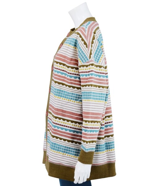 Ne-net(ネネット)の「スカラボーダー / カーディガン(トップス・レディース・blue/pink・02)」の7枚目の写真