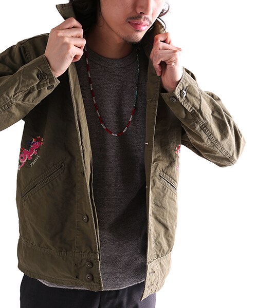 CAL O LINE(キャルオーライン)の「DTLA SPUVENIOR JACKET(ジャケット/アウター・メンズ・オリーブ/ネイビー・M/L)」の7枚目の写真