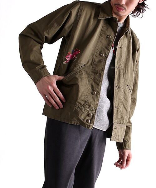 CAL O LINE(キャルオーライン)の「DTLA SPUVENIOR JACKET(ジャケット/アウター・メンズ・オリーブ/ネイビー・M/L)」の5枚目の写真