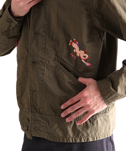 CAL O LINE(キャルオーライン)の「DTLA SPUVENIOR JACKET(ジャケット/アウター・メンズ・オリーブ/ネイビー・M/L)」の8枚目の写真