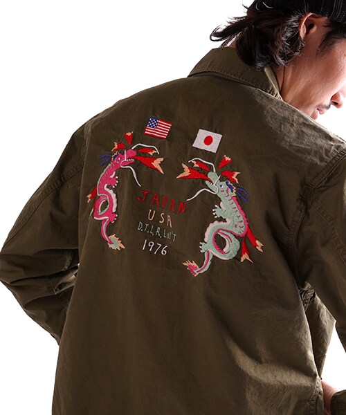 CAL O LINE(キャルオーライン)の「DTLA SPUVENIOR JACKET(ジャケット/アウター・メンズ・オリーブ/ネイビー・M/L)」の14枚目の写真