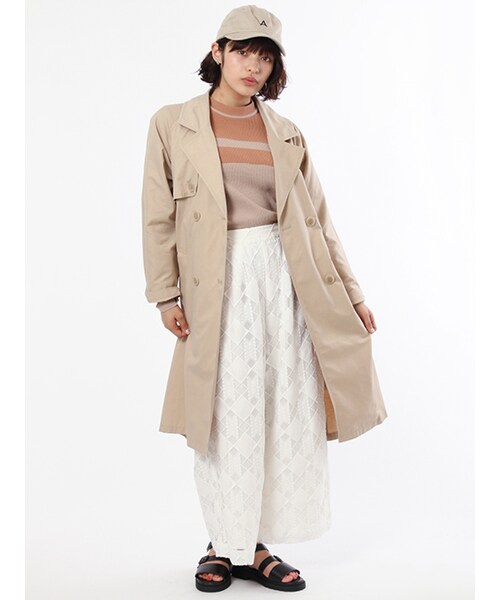 w closet(ダブルクローゼット)の「ツイルトレンチコート(ジャケット/アウター・レディース・サンドベージュ/ベージュ・FREE)」の10枚目の写真