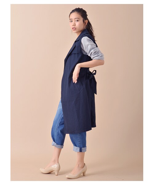 SEVENDAYS=SUNDAY(セブンデイズサンデイ)の「【Special Price】・ノースリーブ トレンチコート(ジャケット/アウター・ベージュ/カーキ/ネイビー・M/L)」の12枚目の写真