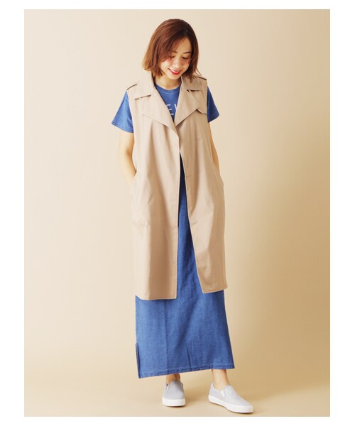 SEVENDAYS=SUNDAY(セブンデイズサンデイ)の「【Special Price】・ノースリーブ トレンチコート(ジャケット/アウター・ベージュ/カーキ/ネイビー・M/L)」の14枚目の写真