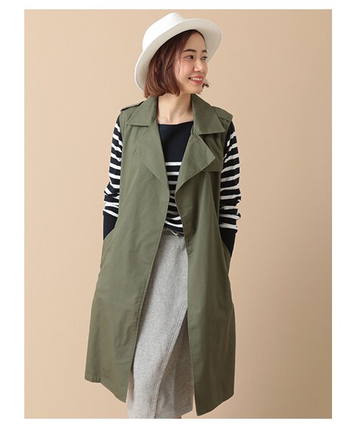 SEVENDAYS=SUNDAY(セブンデイズサンデイ)の「【Special Price】・ノースリーブ トレンチコート(ジャケット/アウター・ベージュ/カーキ/ネイビー・M/L)」の4枚目の写真