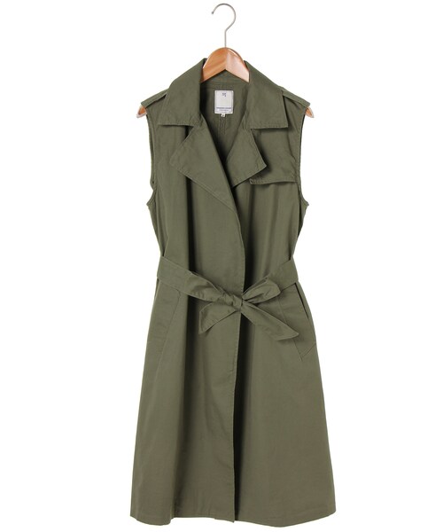SEVENDAYS=SUNDAY(セブンデイズサンデイ)の「【Special Price】・ノースリーブ トレンチコート(ジャケット/アウター・ベージュ/カーキ/ネイビー・M/L)」の2枚目の写真