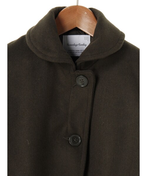 SEVENDAYS=SUNDAY（セブンデイズサンデイ）の「・ポリメルトンシングルPコート（ジャケット/アウター・カーキ・F）」の4枚目の写真