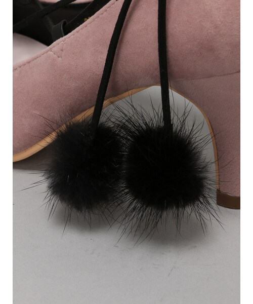 E hyphen world gallery Bon Bon（イーハイフンワールドギャラリーボンボン）の「スエード調レースアップパンプス（シューズ・ブラック/ピンク・S/M/L）」の7枚目の写真