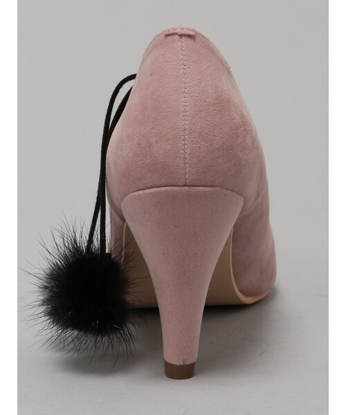 E hyphen world gallery Bon Bon（イーハイフンワールドギャラリーボンボン）の「スエード調レースアップパンプス（シューズ・ブラック/ピンク・S/M/L）」の4枚目の写真