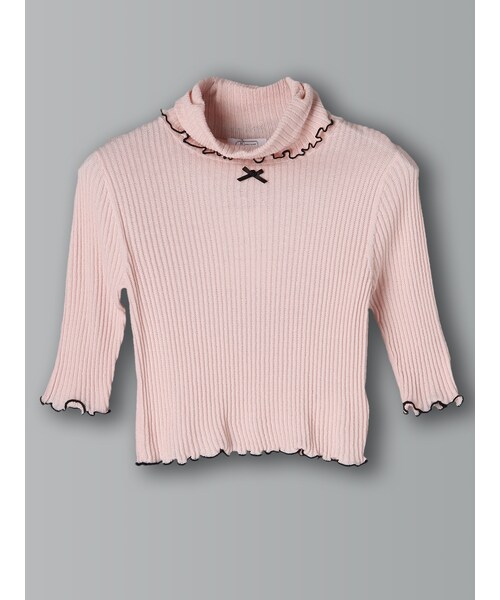 E hyphen world gallery Bon Bon（イーハイフンワールドギャラリーボンボン）の「5Sリブタートルニット（トップス・オフホワイト/グレー/ブラック/ピンク・S/M）」の4枚目の写真