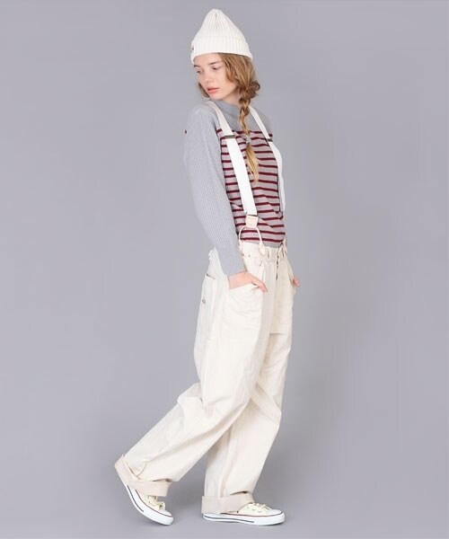 RNA-N（アールエヌエーエヌ）の「ワイドワークサスペンダーパンツ（パンツ・レディース・グレー/ホワイト・M）」の11枚目の写真