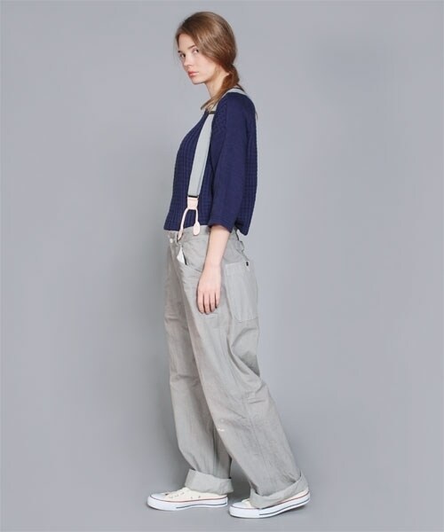 RNA-N（アールエヌエーエヌ）の「ワイドワークサスペンダーパンツ（パンツ・レディース・グレー/ホワイト・M）」の14枚目の写真