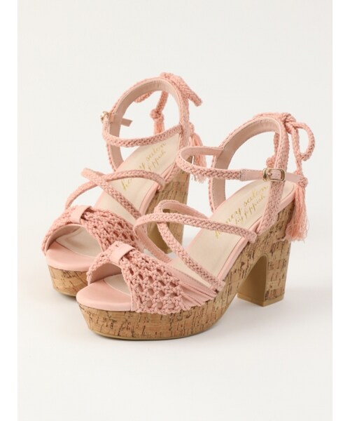 Honey Salon(ハニーサロン)の「マクラメサンダル(シューズ・レディース・アイボリー/ピンク/キャメル・23/23.5/24/24.5)」の3枚目の写真