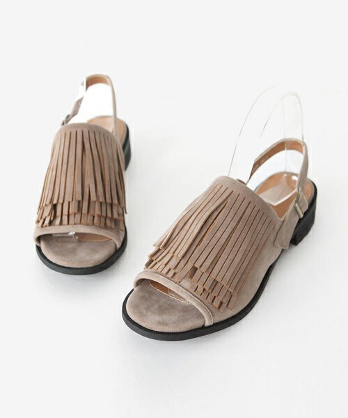 DHOLIC（ディーホリック）の「スエードフリンジディテールサンダル（サンダル・レディース・ブラック/ネイビー/ベージュ・23/23.5/24/24.5/25）」の2枚目の写真