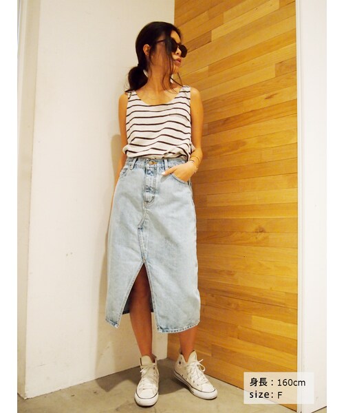 Ungrid（アングリッド）の「マルチボーダーポケットタンク（トップス・レディース・オフホワイト/オレンジ/ネイビー・F）」の4枚目の写真