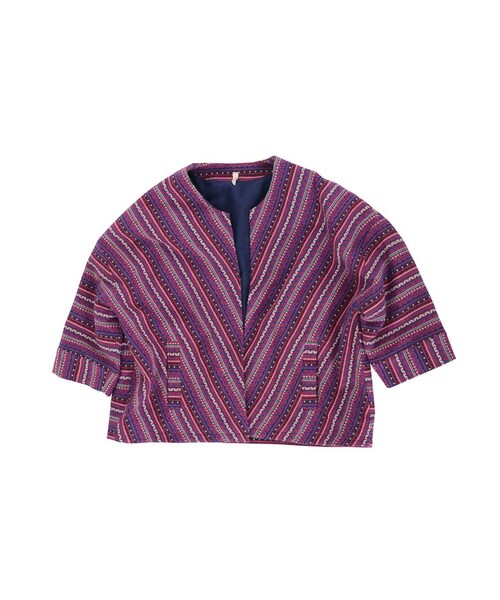 Ungrid（アングリッド）の「ワイドジャガードジャケット（ジャケット/アウター・レディース・ピンク/ブルー・F）」の2枚目の写真