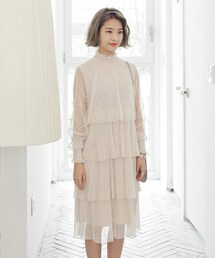 DHOLIC | ドットシフォンティアードワンピース(ワンピース)