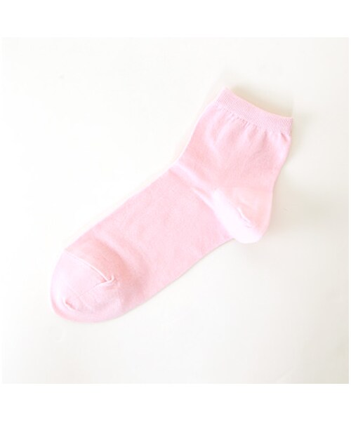靴下屋（クツシタヤ）の「ハイゲージ無地ショートソックス（ソックス・靴下・レディース・オフホワイト/サラシ/シルバーグレー/クロ/チャコールグレー/ピーチ/パステルピンク/オレンジ/ライムイエロー/サックス/コン/ラベンダー・22.0～24.0cm）」の6枚目の写真