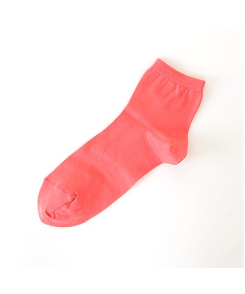 靴下屋（クツシタヤ）の「ハイゲージ無地ショートソックス（ソックス・靴下・レディース・オフホワイト/サラシ/シルバーグレー/クロ/チャコールグレー/ピーチ/パステルピンク/オレンジ/ライムイエロー/サックス/コン/ラベンダー・22.0～24.0cm）」の9枚目の写真