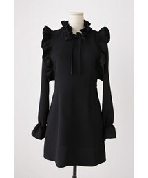 imvely | 衿フリルブラックワンピース(ワンピース)