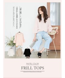 KORMARCH | 袖フリルトップス(Tシャツ/カットソー)