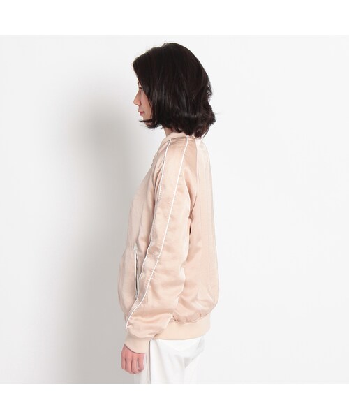 OZOC（オゾック）の「MA-1風サテンブルゾン（ジャケット/アウター・レディース・ベビーピンク/オフホワイト/オリーブグリーン・その他）」の5枚目の写真
