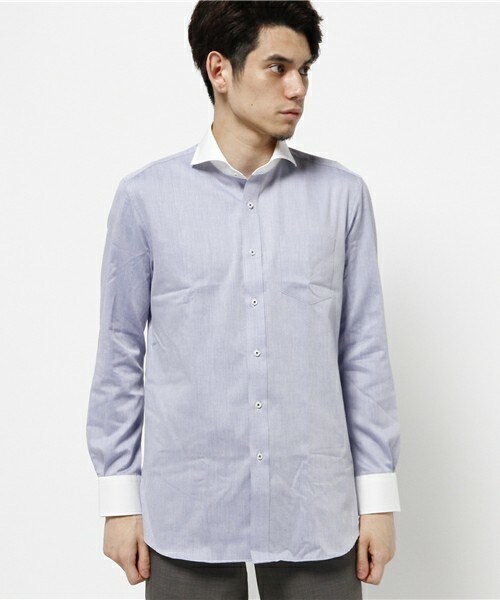 CROWDED CLOSET（クラウデッドクローゼット）の「【EASY CARE】コットンエスエテルドビー織りシャツ（シャツ/ブラウス・メンズ・ネイビー/ラベンダー・SMALL/LARGE/MEDIUM/LL）」の5枚目の写真