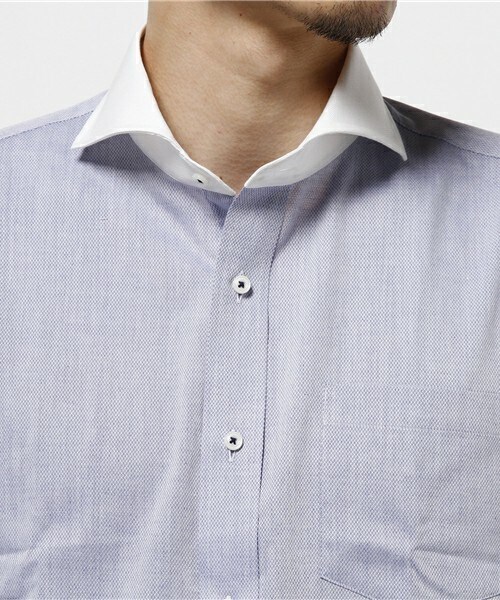 CROWDED CLOSET（クラウデッドクローゼット）の「【EASY CARE】コットンエスエテルドビー織りシャツ（シャツ/ブラウス・メンズ・ネイビー/ラベンダー・SMALL/LARGE/MEDIUM/LL）」の6枚目の写真