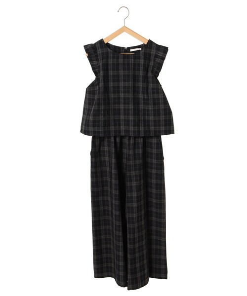 ehka sopo（エヘカソポ）の「フリルサロペット（オールインワン・サロペット・グレー/カーキ/ネイビー・M）」の4枚目の写真