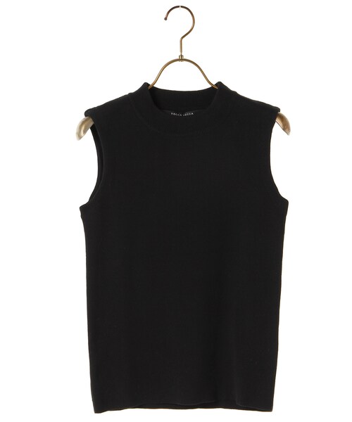 YECCA VECCA(イェッカヴェッカ)の「ハイネックノースリーブニット(トップス・アイボリー/グレー/ブラック/サックスブルー・F)」の2枚目の写真