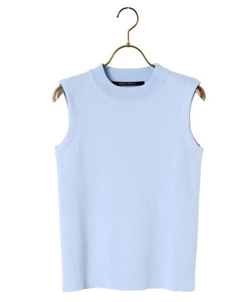 YECCA VECCA(イェッカヴェッカ)の「ハイネックノースリーブニット(トップス・アイボリー/グレー/ブラック/サックスブルー・F)」の4枚目の写真
