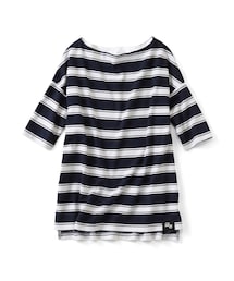 IEDIT | IEDITレーベルコレクション きれいめ素材で大人顔に仕立てたマルチボーダートップス〈ネイビー×ホワイト〉(Tシャツ/カットソー)