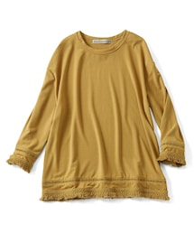 IEDIT | ブルー ブラック プラネット　大人っぽく仕上げた　きれいめフリンジトップスの会(Tシャツ/カットソー)