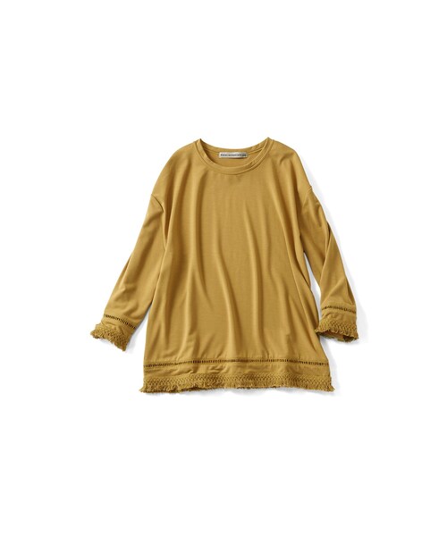 IEDIT(イディット)の「ブルー ブラック プラネット 大人っぽく仕上げた きれいめフリンジトップスの会(Tシャツ/カットソー・レディース・Various・S /M /L /LL/3L)」の3枚目の写真