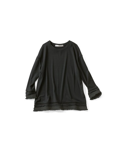 IEDIT(イディット)の「ブルー ブラック プラネット 大人っぽく仕上げた きれいめフリンジトップスの会(Tシャツ/カットソー・レディース・Various・S /M /L /LL/3L)」の4枚目の写真